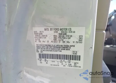2012 Ford Escape Xlt from USA, damaged, VIN 1FMCU0DG8CKA87742